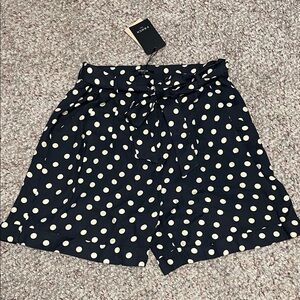 Frnch Paris navy and White Polka Dot High Waist Shorts- nwt